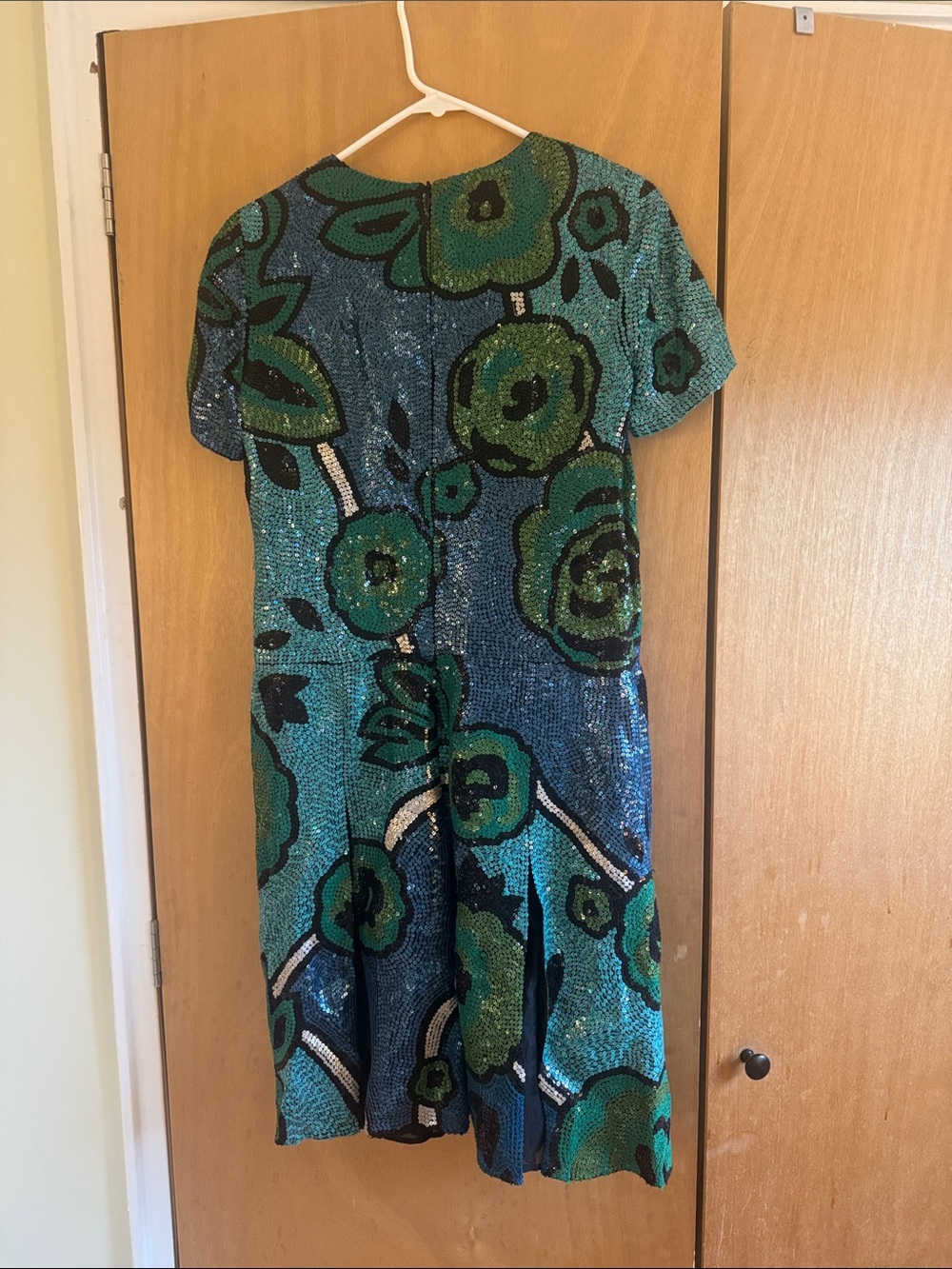 Burberry Green Sequin Floral Midi Dress - Picture 2 of 3